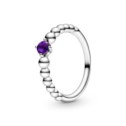 Pandora February Purple Beaded Ring
