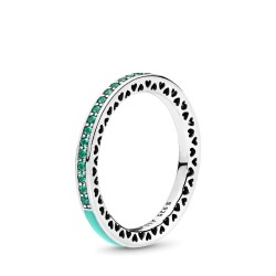 Pandora Radiant Hearts of PANDORA Ring, Royal Green Crystals
