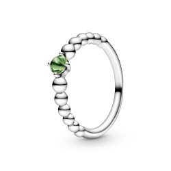 Pandora August Spring Green Beaded Ring