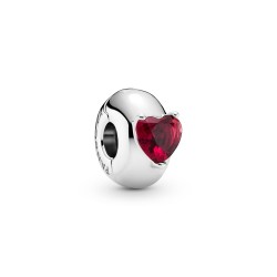Pandora Red Heart Solitaire Clip Charm