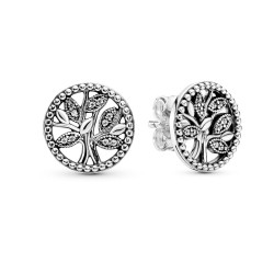 Pandora Sparkling Family Tree Stud Earrings