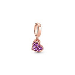 Pandora Royal Purple Pavé Tilted Heart Dangle Charm Pandora Royal Purple Pavé Tilted Heart Dangle Charm
