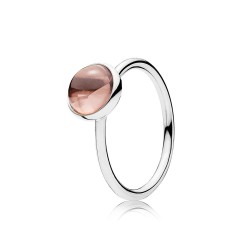 Pandora Poetic Droplet Ring, Blush Pink Crystal Pandora Poetic Droplet Ring, Blush Pink Crystal