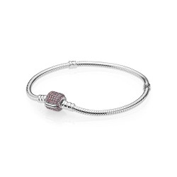 PANDORA Signature Clasp Bracelet, Fancy Pink