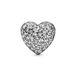 Pandora Sparkling Pattern Heart Single Stud Earring