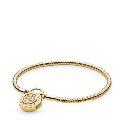 Pandora Smooth  Bracelet, Signature Padlock