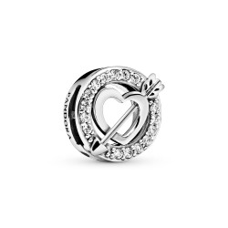 Pandora Asymmetrical Heart and Arrow Clip Charm