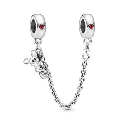 Pandora Disney, Climbing Mickey Safety Chain, Red CZ