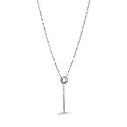 Pandora Pavé Circle Logo T-bar Heart Necklace Pandora Pavé Circle Logo T-bar Heart Necklace