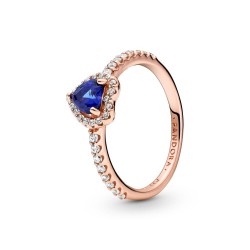 Pandora Sparkling Blue Elevated Heart Ring
