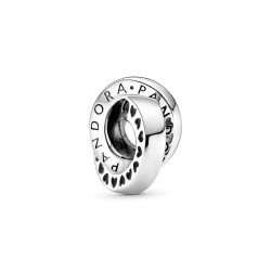 Pandora Logo & Heart Bands Spacer Charm