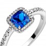 Pandora Blue Square Sparkle Halo Ring Pandora Blue Square Sparkle Halo Ring