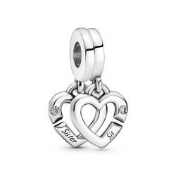 Pandora Linked Sister Hearts Split Dangle Charm Pandora Linked Sister Hearts Split Dangle Charm