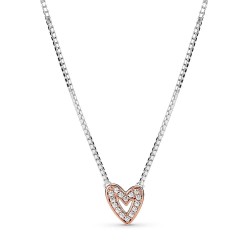 Pandora Sparkling Freehand Heart Necklace