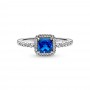 Pandora Blue Square Sparkle Halo Ring Pandora Blue Square Sparkle Halo Ring