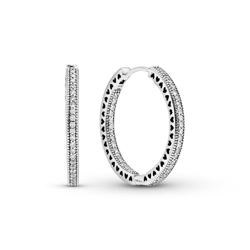 Pandora Sparkle and Hearts Hoop Earrings Pandora Sparkle and Hearts Hoop Earrings