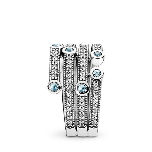 Pandora Shimmering Ocean Ring, Frosty Mint & Clear CZ Pandora Shimmering Ocean Ring, Frosty Mint & Clear CZ