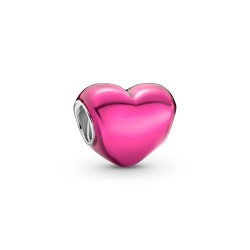 Pandora Metallic Pink Heart Charm Pandora Metallic Pink Heart Charm