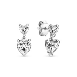 Pandora Double Heart Sparkling Stud Earrings Pandora Double Heart Sparkling Stud Earrings