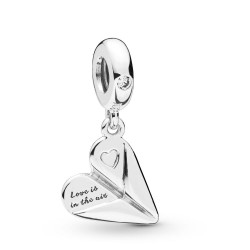 Pandora Heart Paper Plane Dangle Charm Pandora Heart Paper Plane Dangle Charm