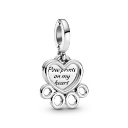 Pandora Hearts & Paw Print Dangle Charm Pandora Hearts & Paw Print Dangle Charm