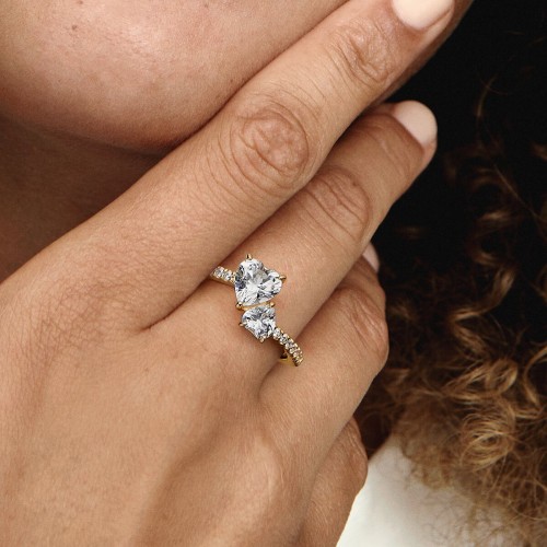 Pandora Double Heart Sparkling Ring Pandora Double Heart Sparkling Ring