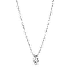 Pandora Double Heart Pendant Sparkling Collier Necklace Pandora Double Heart Pendant Sparkling Collier Necklace