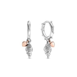 Pandora Heart & Conch Shell Hoop Earrings