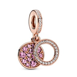 Pandora Sparkling Pink Disc Double Dangle Charm Pandora Sparkling Pink Disc Double Dangle Charm