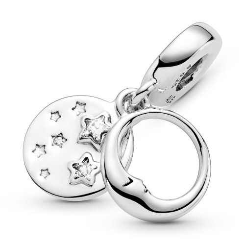 Pandora Sleeping Moon and Stars Dangle Charm Pandora Sleeping Moon and Stars Dangle Charm