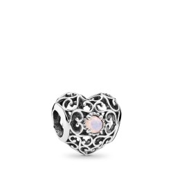 Pandora October Signature Heart Charm Pandora October Signature Heart Charm