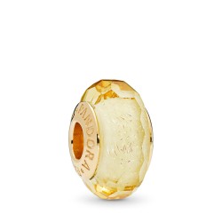 Pandora Golden Faceted Murano Glass Charm Pandora Golden Faceted Murano Glass Charm
