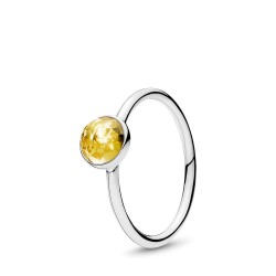Pandora November Droplet Ring, Citrine Pandora November Droplet Ring, Citrine