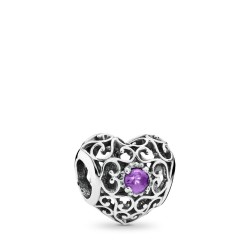 Pandora February Signature Heart Charm