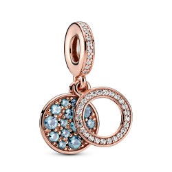 Pandora Sparkling Light Blue Disc Double Dangle Charm Pandora Sparkling Light Blue Disc Double Dangle Charm