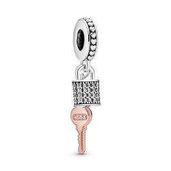 Pandora Pavé Padlock and Key Dangle Charm