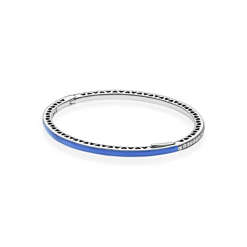 Pandora Radiant Hearts of PANDORA Bangle Bracelet, Princess Blue Enamel Pandora Radiant Hearts of PANDORA Bangle Bracelet, Princess Blue Enamel