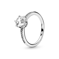 Pandora Clear Sparkling Crown Solitaire Ring