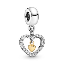 Pandora Sparkling Double Heart Dangle Charm Pandora Sparkling Double Heart Dangle Charm
