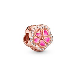 Pandora Pink Sparkling Peach Blossom Flower Charm Pandora Pink Sparkling Peach Blossom Flower Charm