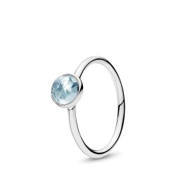 Pandora March Droplet Ring, Aqua Blue Crystal Pandora March Droplet Ring, Aqua Blue Crystal
