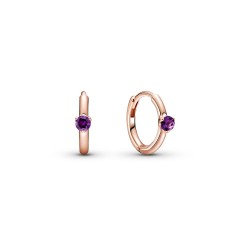 Pandora Purple Solitaire Huggie Hoop Earrings Pandora Purple Solitaire Huggie Hoop Earrings