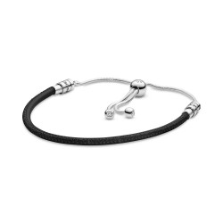 Pandora Moments Black Leather Slider Bracelet Pandora Moments Black Leather Slider Bracelet