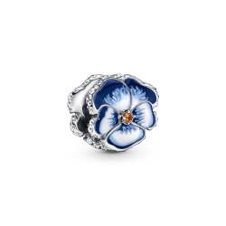 Pandora Blue Pansy Flower Charm