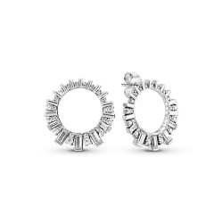 Pandora Sparkling Ice Cube Circle Stud Earrings