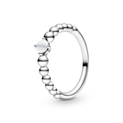 Pandora April Milky White Beaded Ring