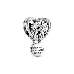 Pandora Moments Openwork Seahorses Heart Charm