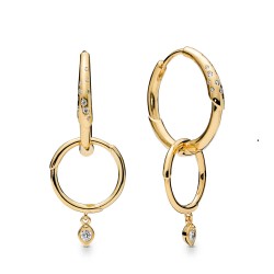 Pandora Flower Stem Hoop Earrings