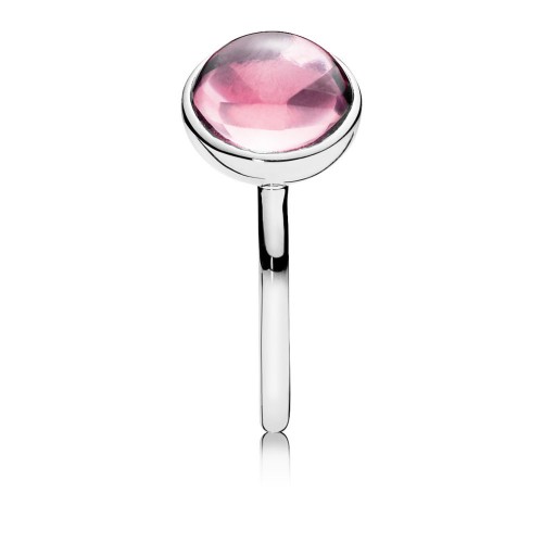 Pandora Poetic Droplet Ring, Pink CZ Pandora Poetic Droplet Ring, Pink CZ