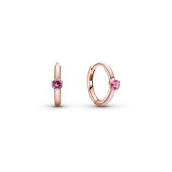 Pandora Pink Solitaire Huggie Hoop Earrings Pandora Pink Solitaire Huggie Hoop Earrings